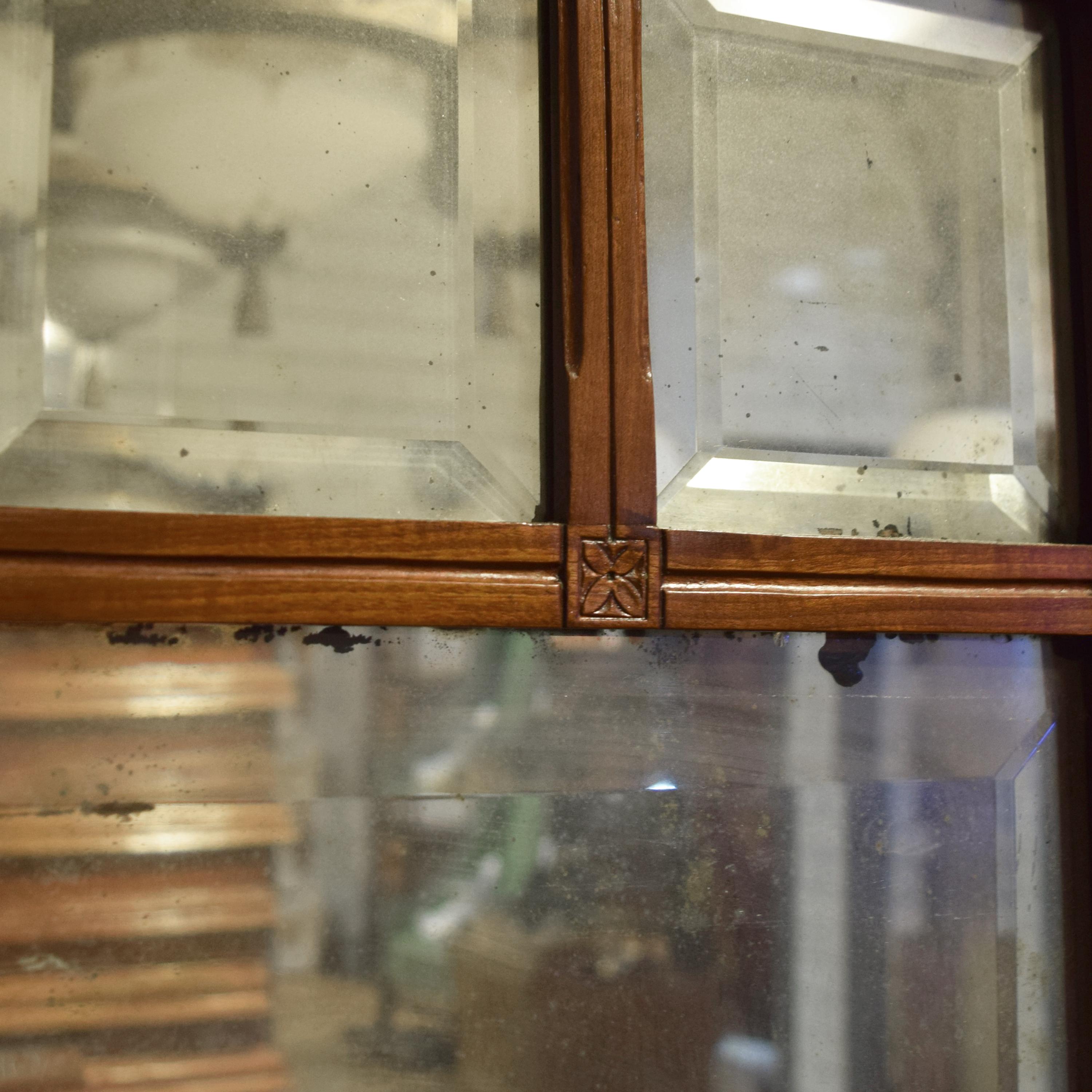 An Art Nouveau Mahogany Dressing Mirror 42" W x 25" D x 86" H — France, Circa 1910
