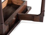 A George III Mahogany Games Table and a Set of Four Queen Anne Style Walnut Dining Chairs