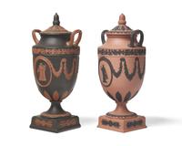 Two Wedgwood Jasperware Covered Urns