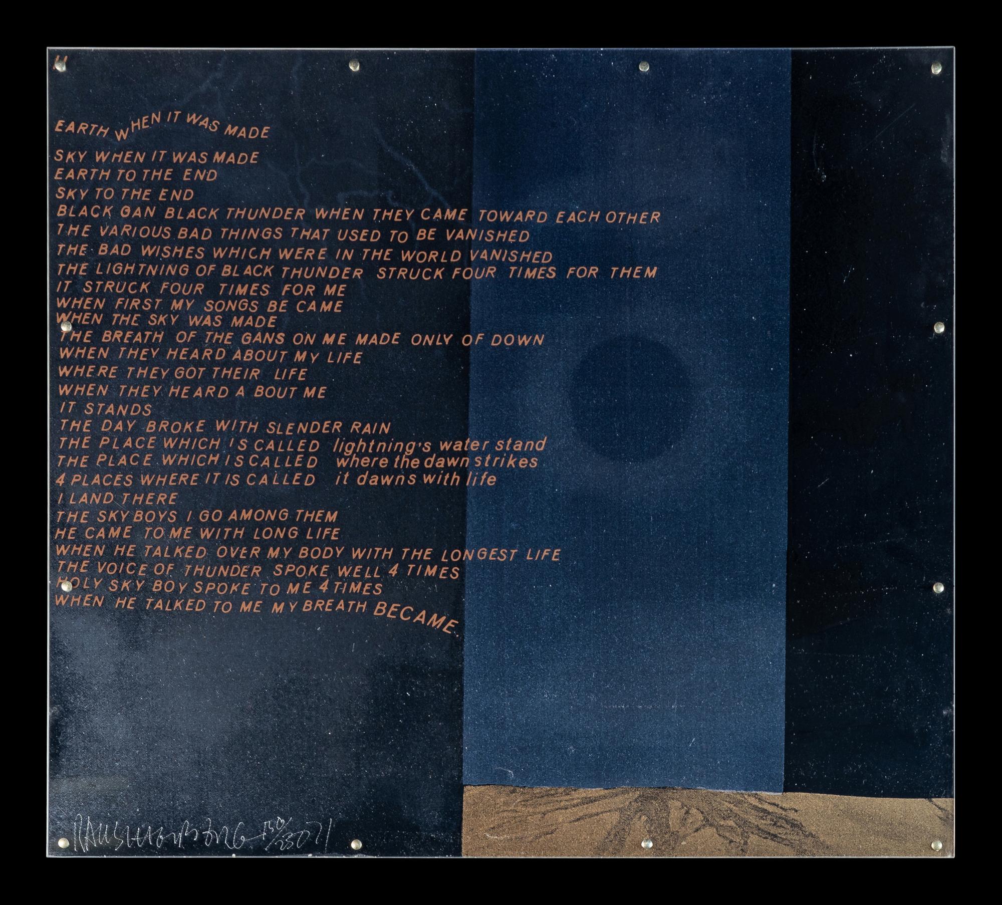 Opal Gospel (complete set of ten screenprints in colors on movable acrylic panels with the original Lucite base and screenprinted stainless steel cover), 1971