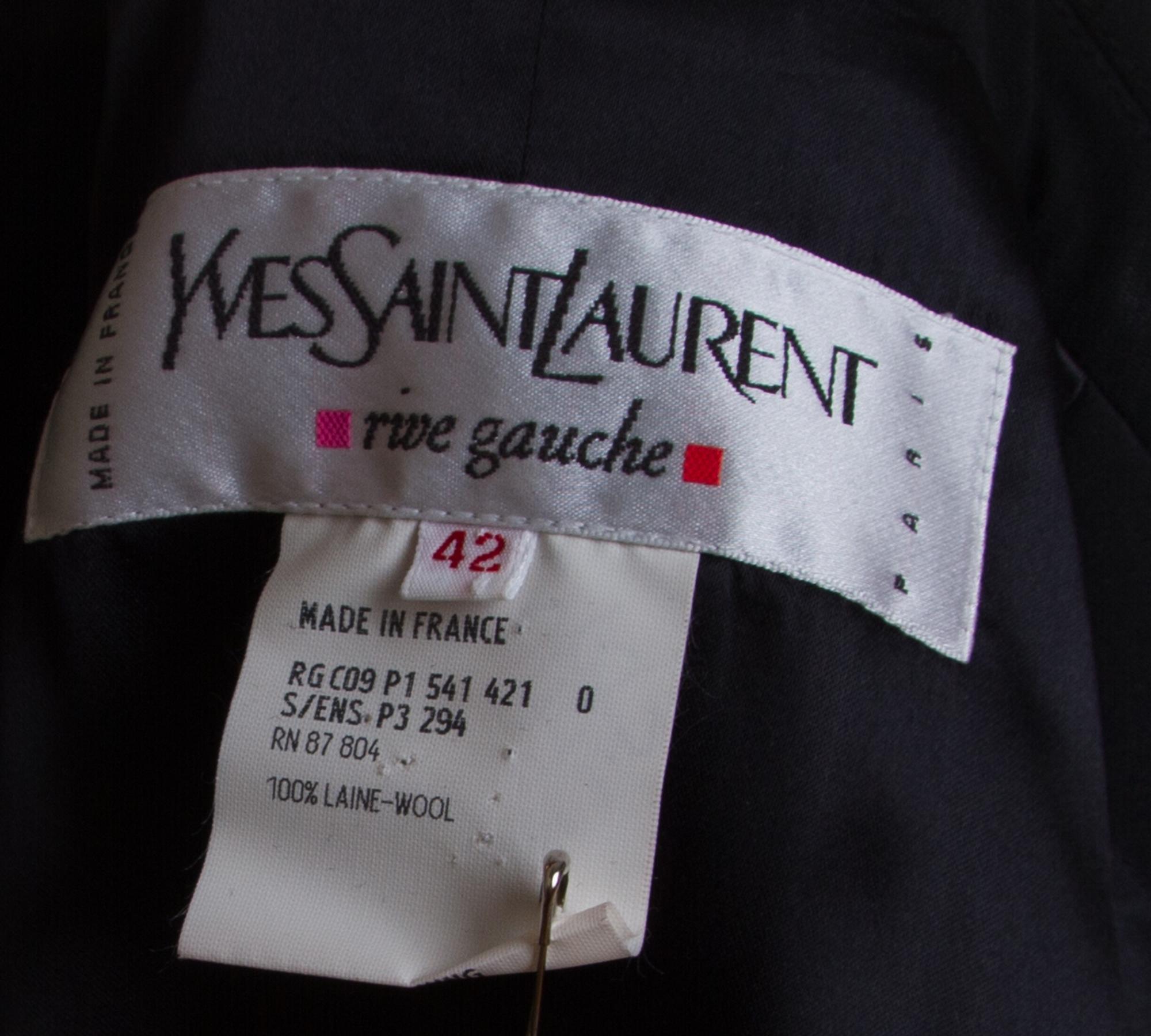 An Yves Saint Laurent Black Wool Tuxedo, Jacket size 42.