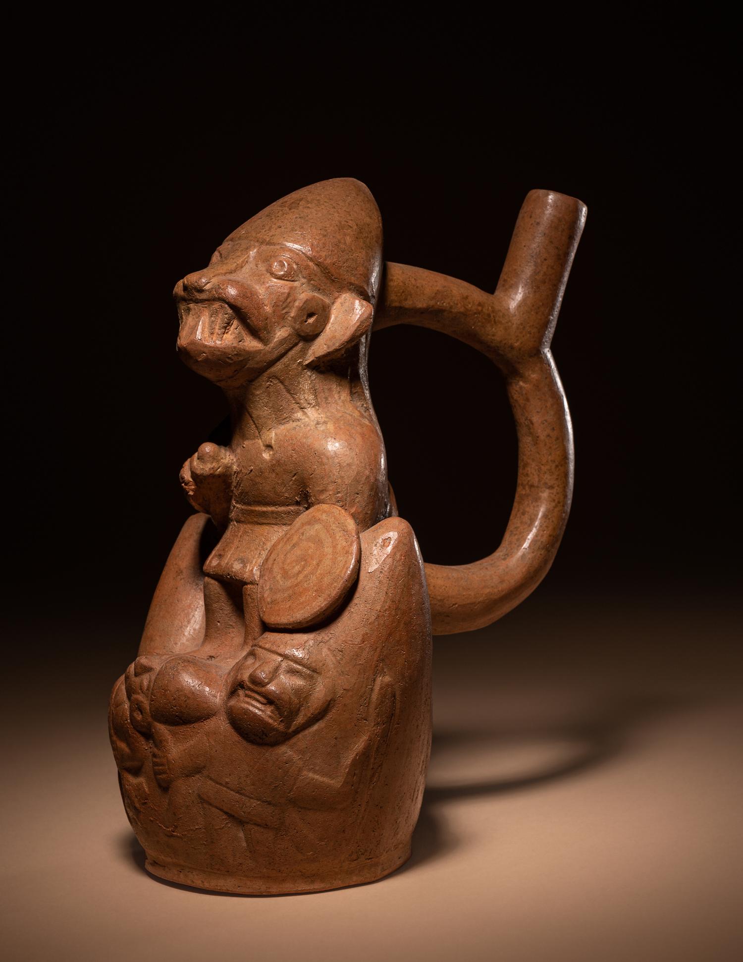 A Moche Fox Warrior Stirrup Vessel
