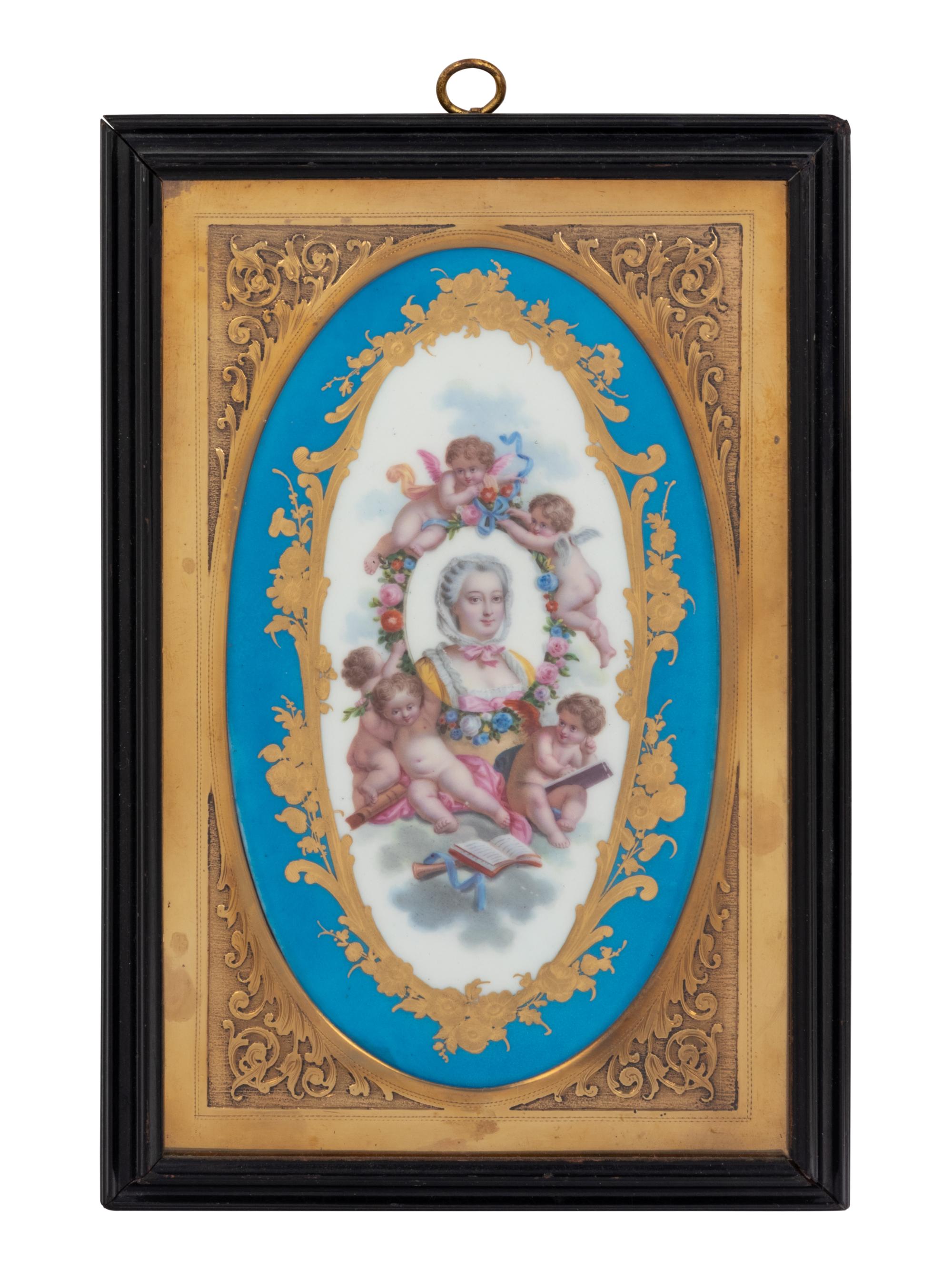 Two Framed Sèvres Style Painted Porcelain Plaques