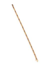 YELLOW GOLD, SYNTHETIC RUBY, AND DIAMOND BRACELET