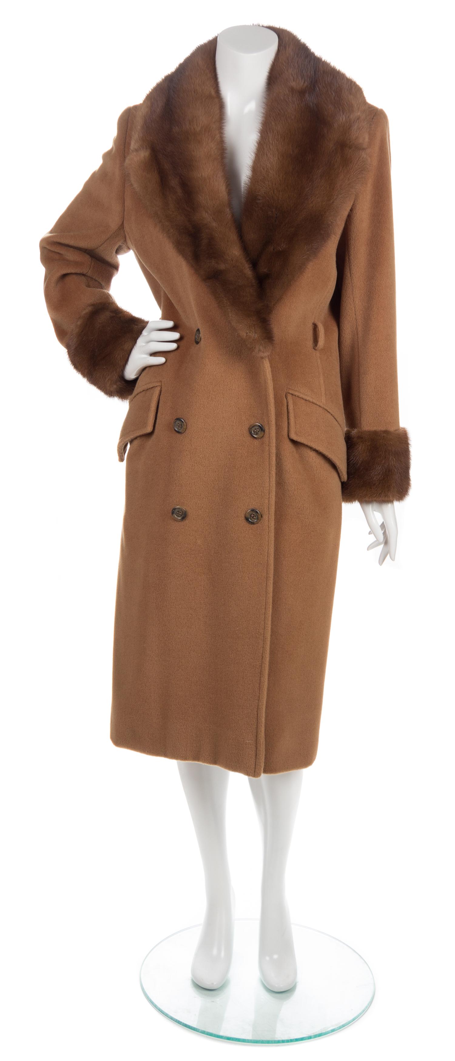 A Valentino Camel Coat, Size 8.