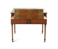 An Adam Style Mahogany Drafting Table, Height 31 x width 37 x depth 23 3/4 inches.