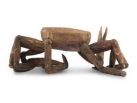 A Carved and Articulated Wood Crab Figure