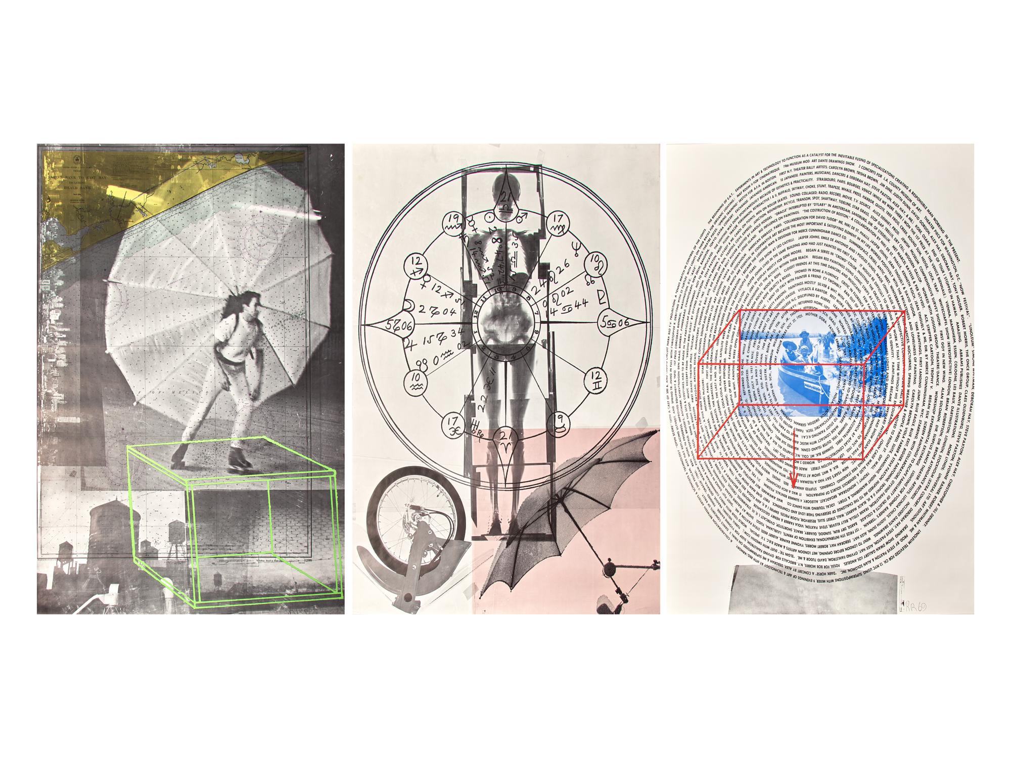 The Rauschenberg Visual Autobiograph (X-Ray, Written Record of Major Events, and Dance) (F. 60), 1969 (three works)