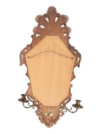 A Pair of Rococo Style Giltwood Girandole Mirrors