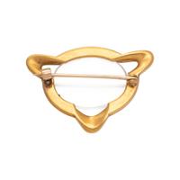 ART NOUVEAU, YELLOW GOLD, MOONSTONE AND SEED PEARL BROOCH