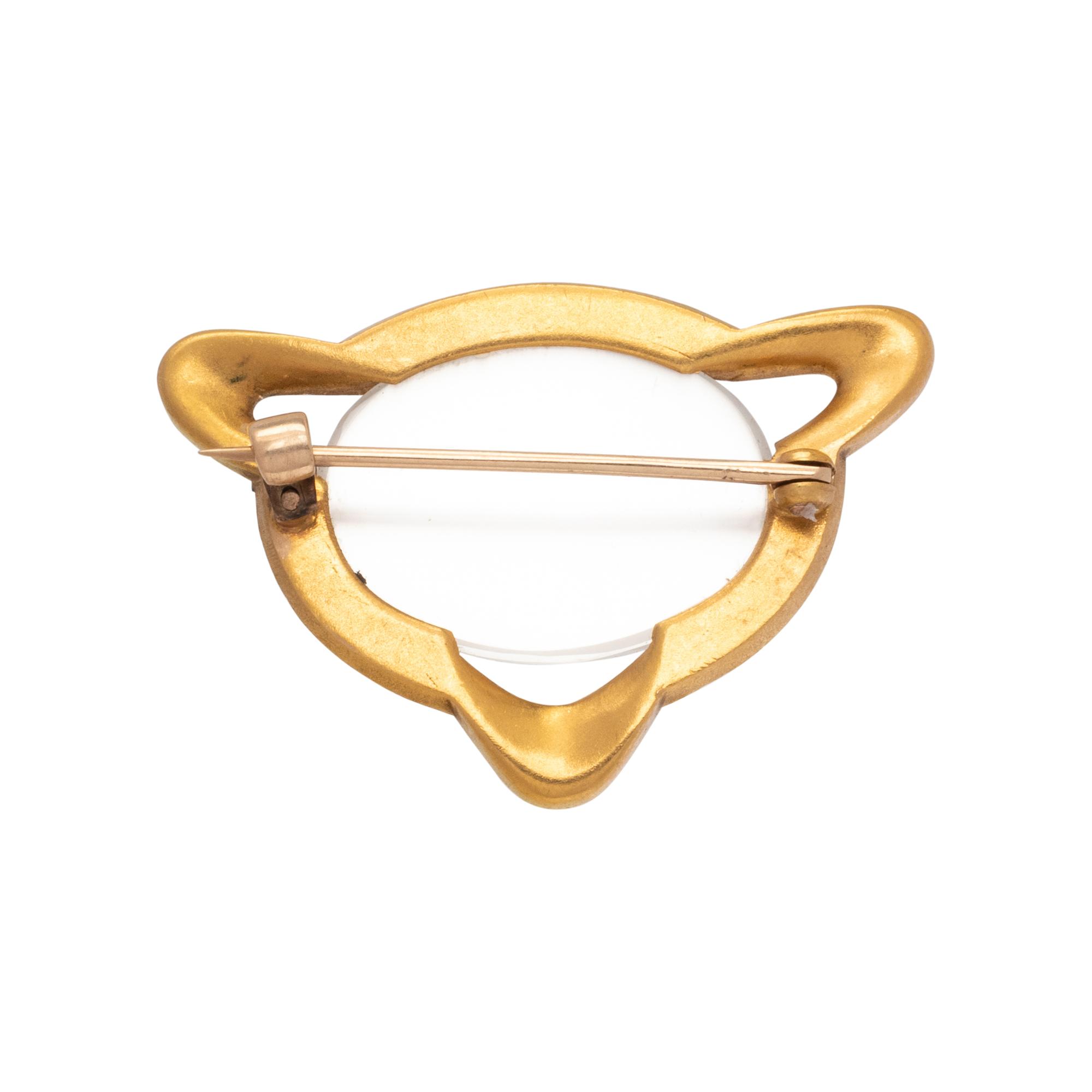 ART NOUVEAU, YELLOW GOLD, MOONSTONE AND SEED PEARL BROOCH