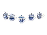 A Canton Blue and White Porcelain Coffee Service