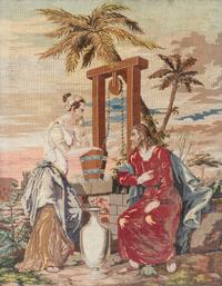 A Continental Tapestry Depicting Jesus with the Samaritan Woman at the Well