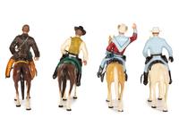 Four Vintage Hartland Plastic Film Cowboy Figures