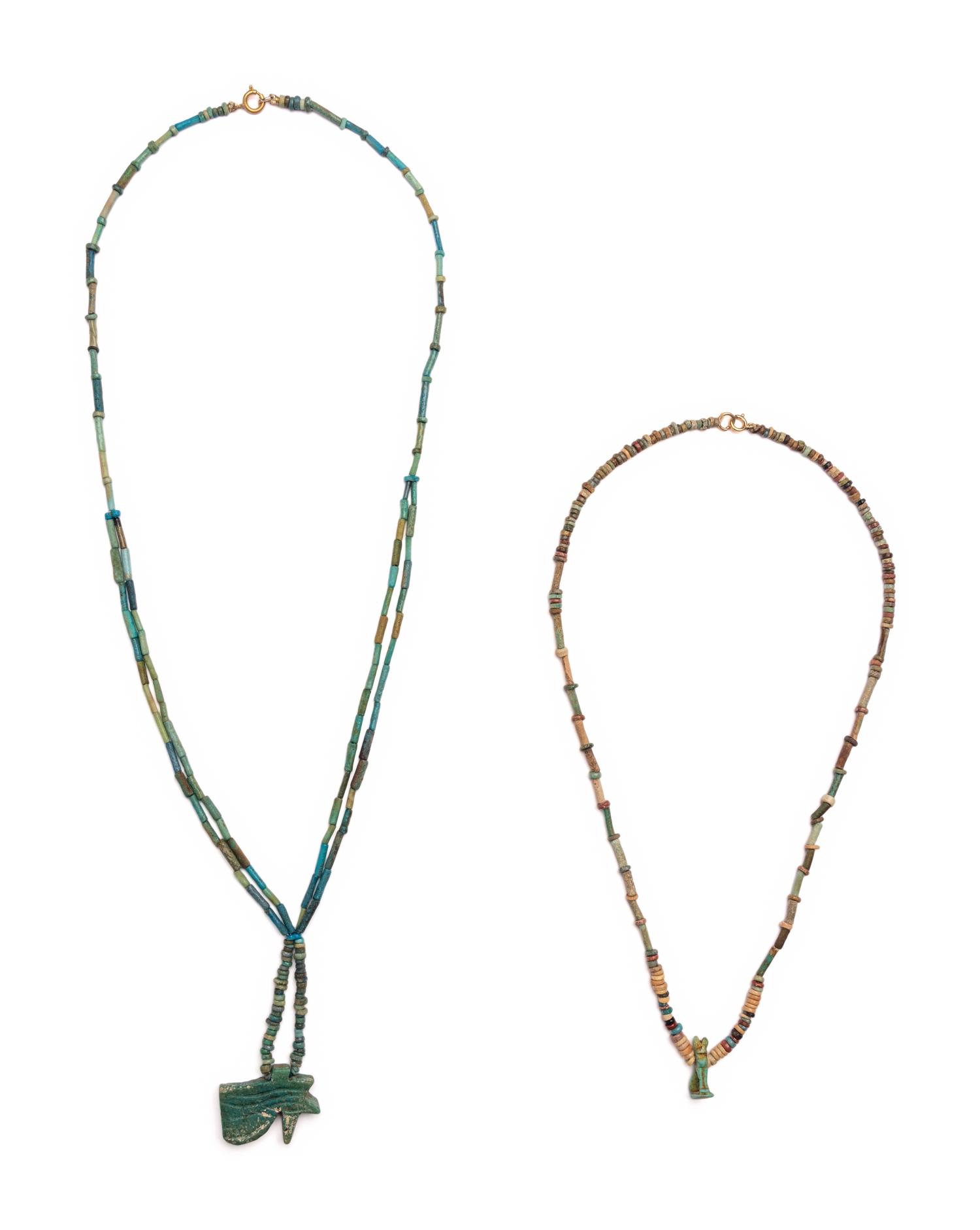 Two Egyptian Bead and Faience Necklaces