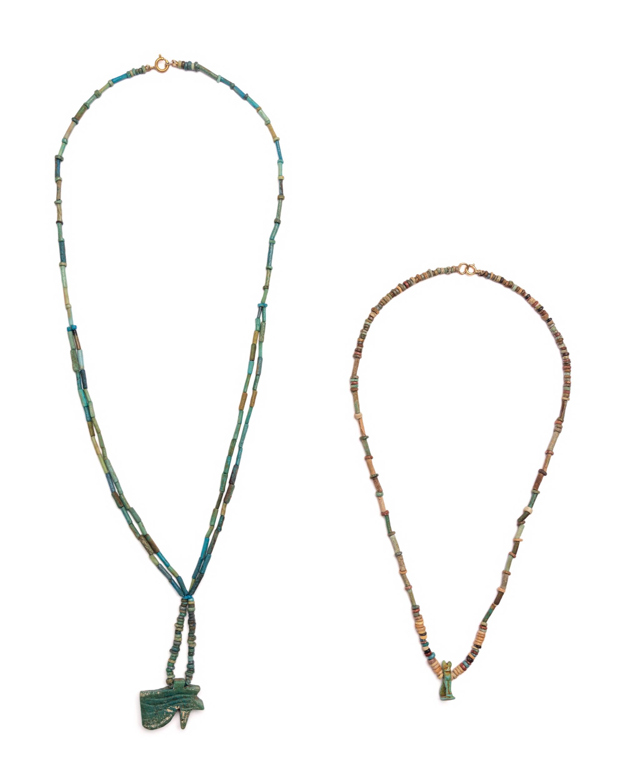 Two Egyptian Bead and Faience Necklaces