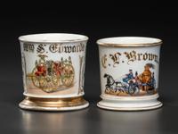 Two Fireman's Occupational Shaving Mugs