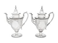 A Pair of American Coin Silver Coffee Pots