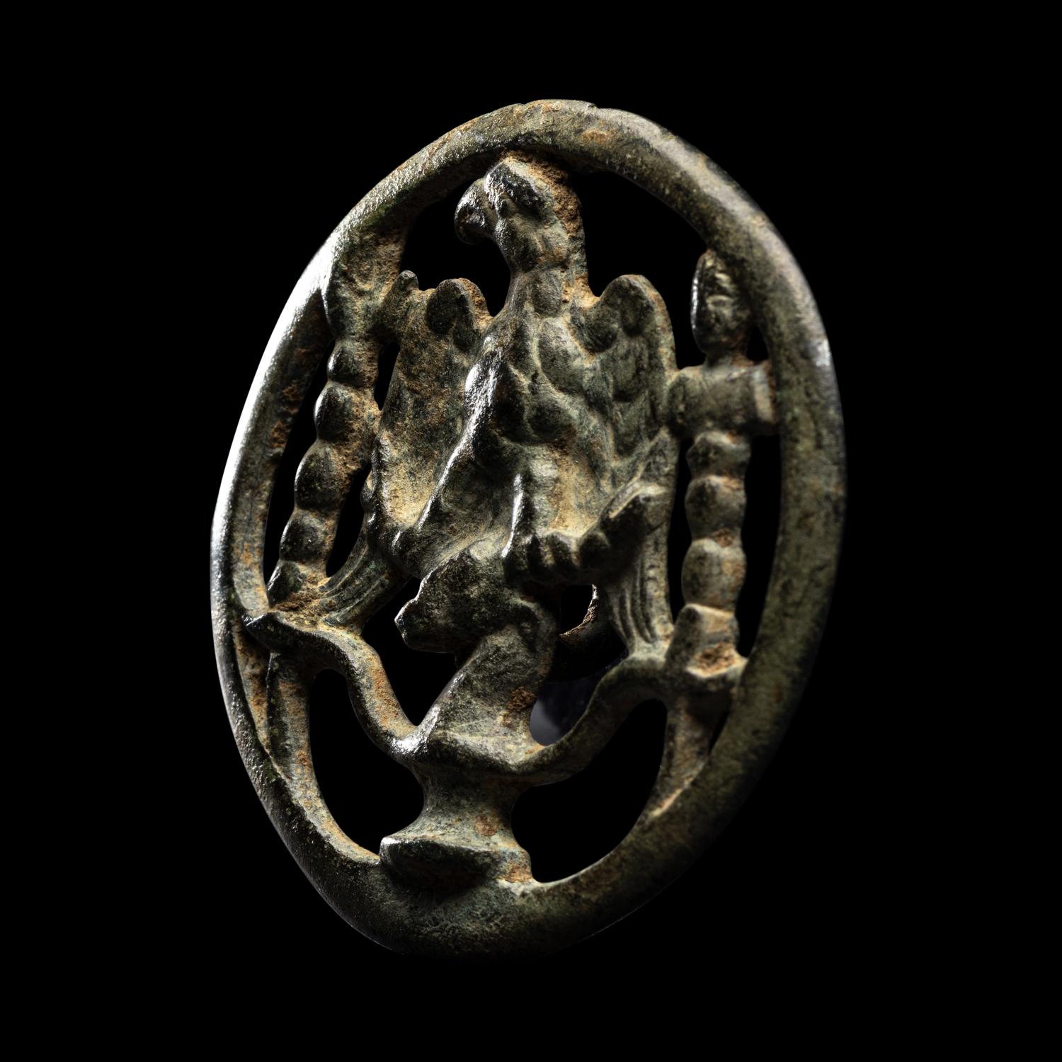 A Roman Bronze Phalera with Eagle