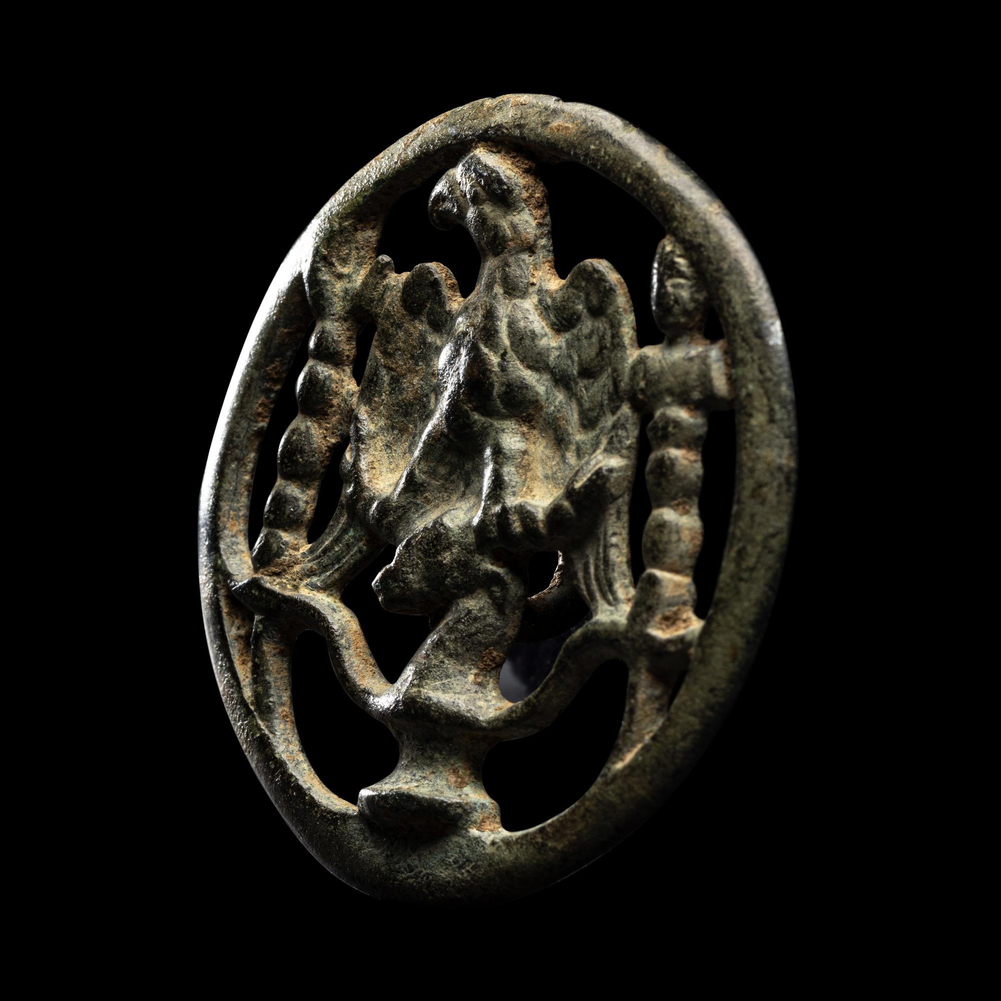 A Roman Bronze Phalera with Eagle