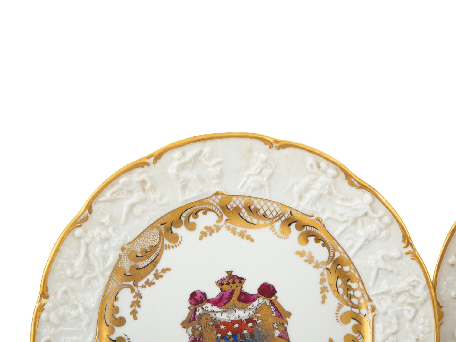 A Capodimonte Napoleon and Josephine Porcelain Partial Dinner Service