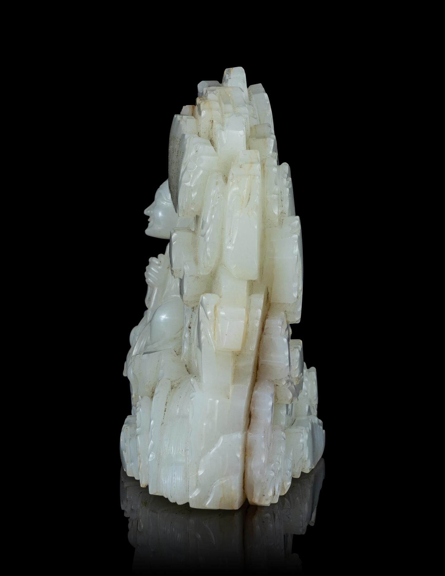 A Carved Pale Celadon Jade ’Luohan‘ Boulder