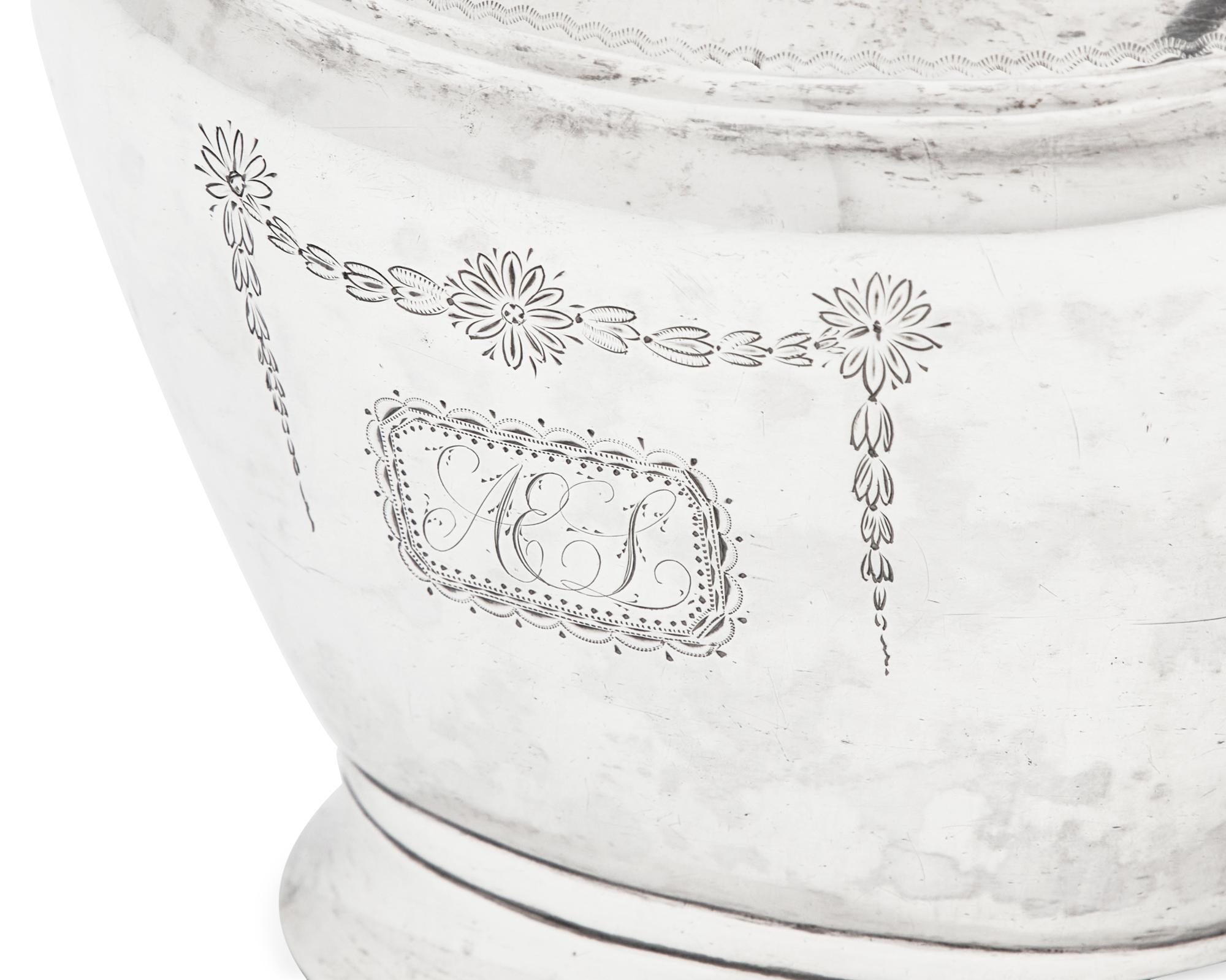 A Federal Silver Covered Sugar Dish and Creamer
