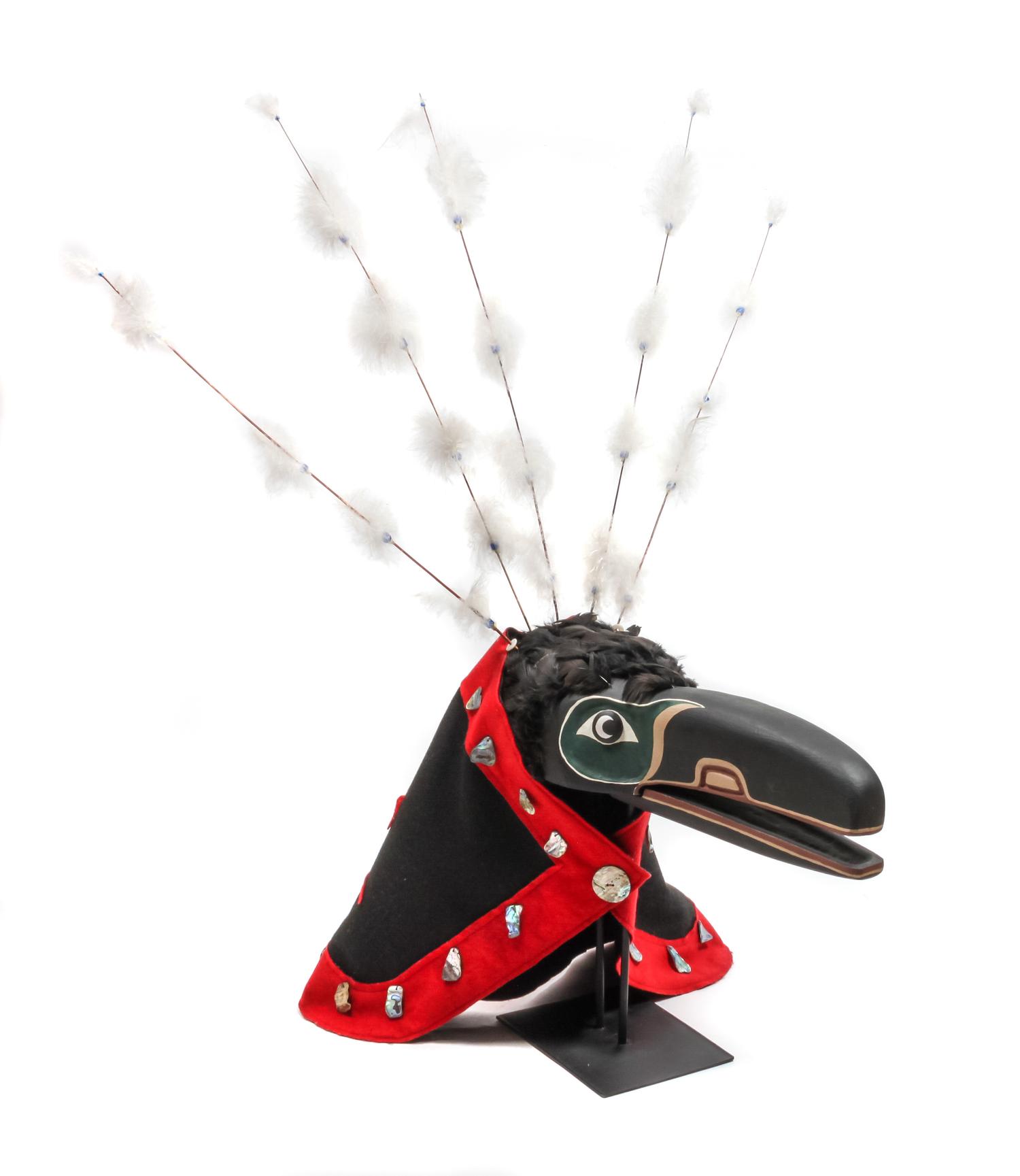 Northwest Indian Polychrome Wood Sculpture by Chris Williams Height 36 inches