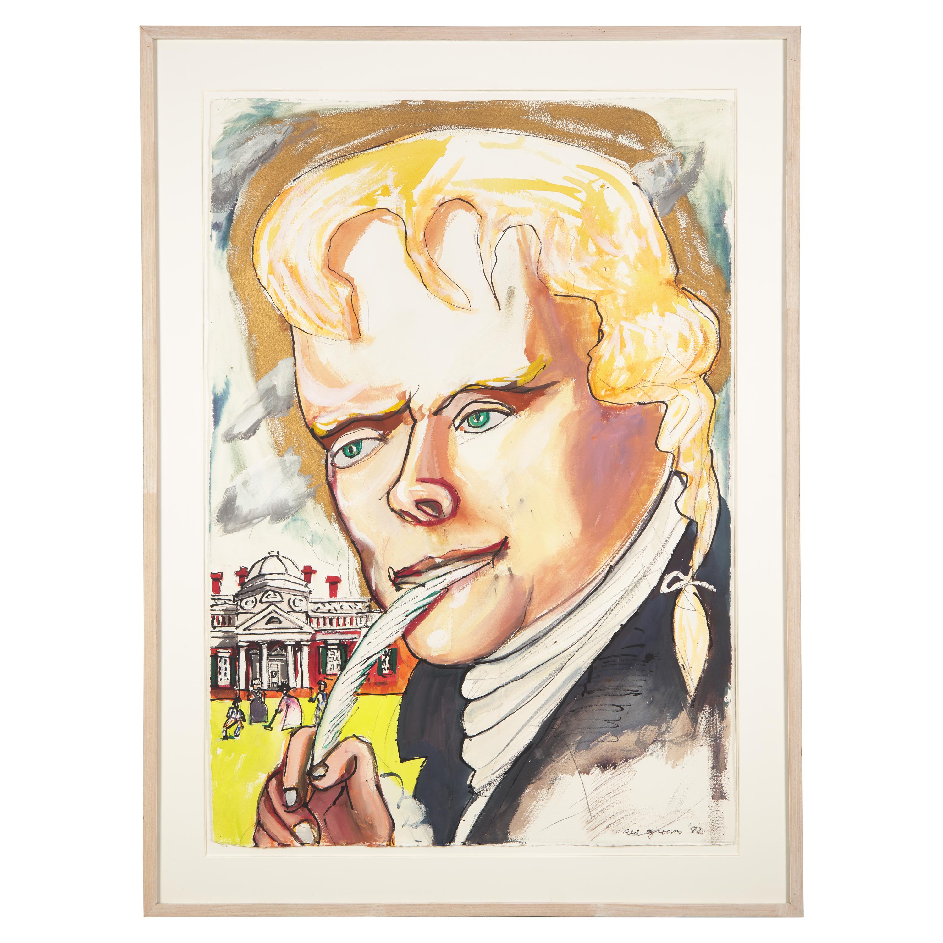 Red Grooms (American, b. 1937) — Thomas Jefferson with a Quill Pen, 1982
