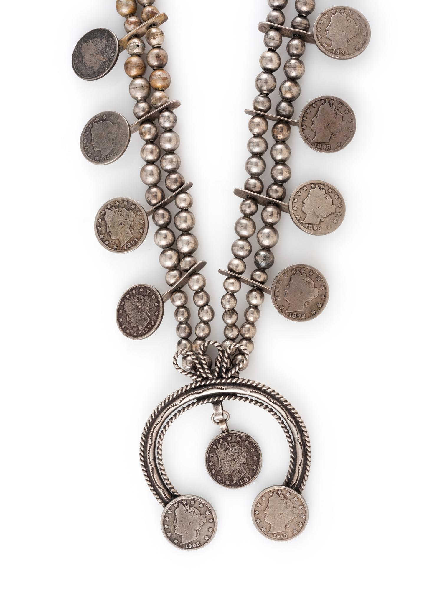Navajo Coin Squash Blossom Necklace