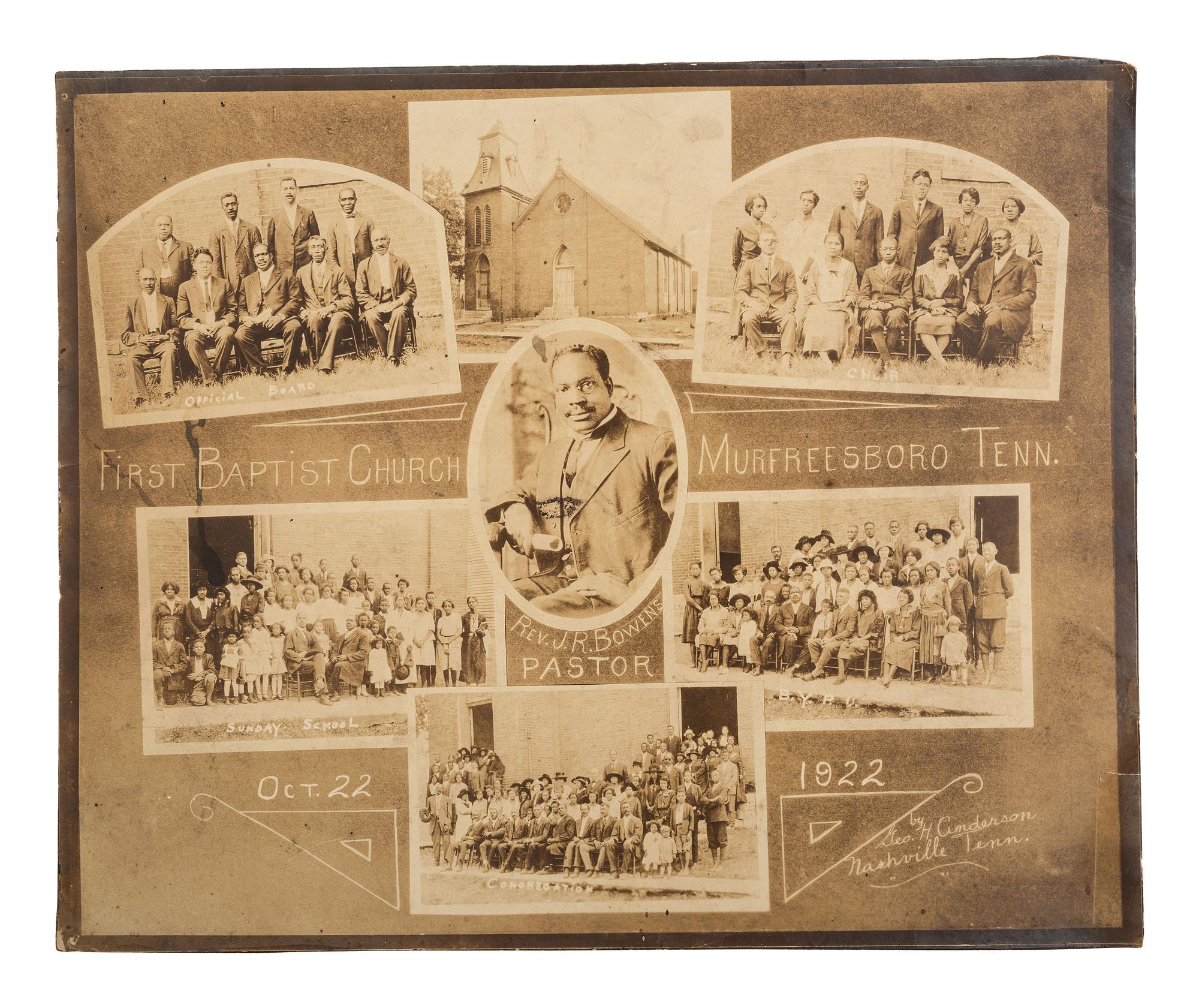 [RELIGION]. A group of items related to African American Baptist churches.
