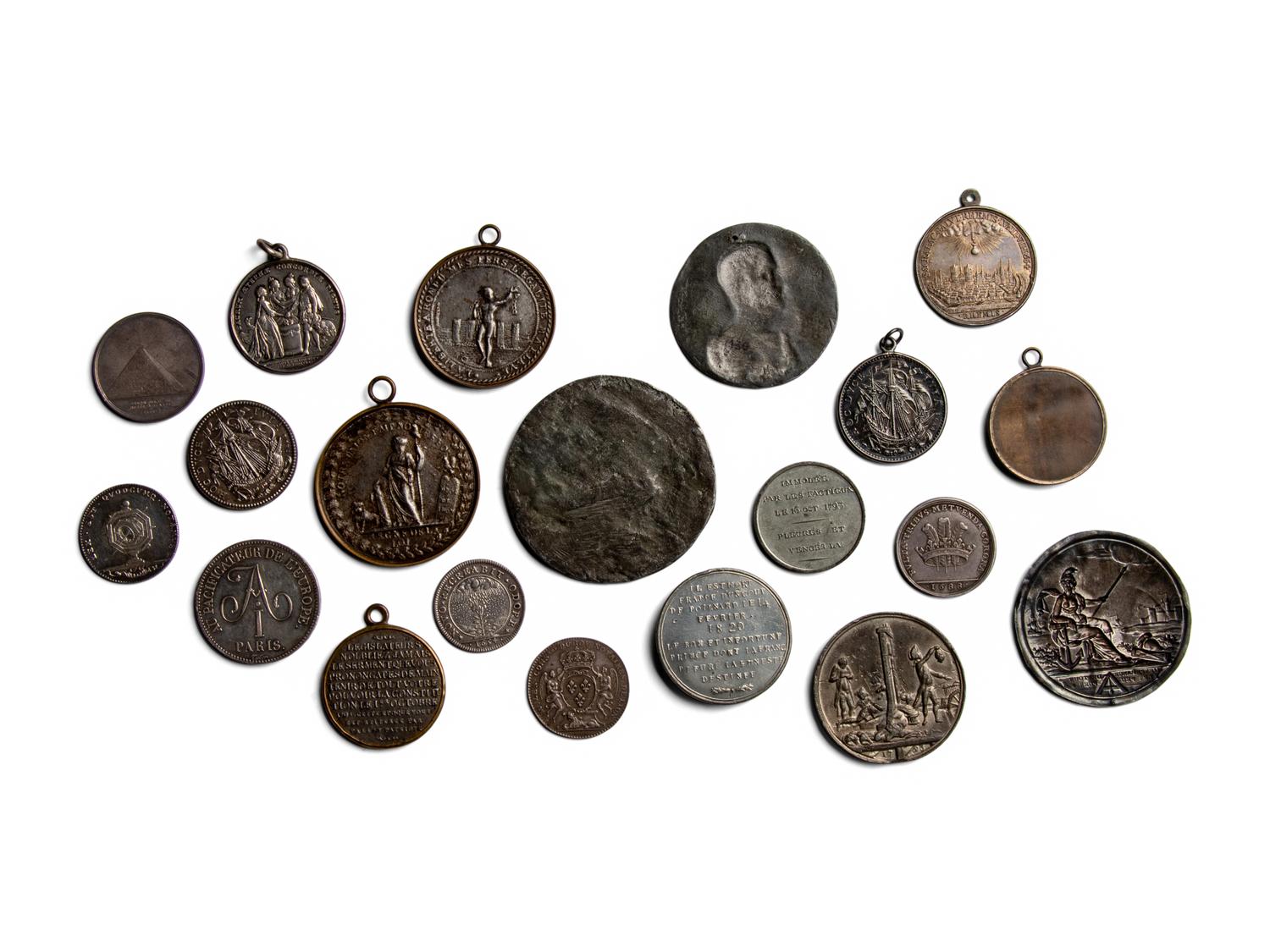 [EXONUMIA] Twenty Silvered-Metal Medallions of French Interest