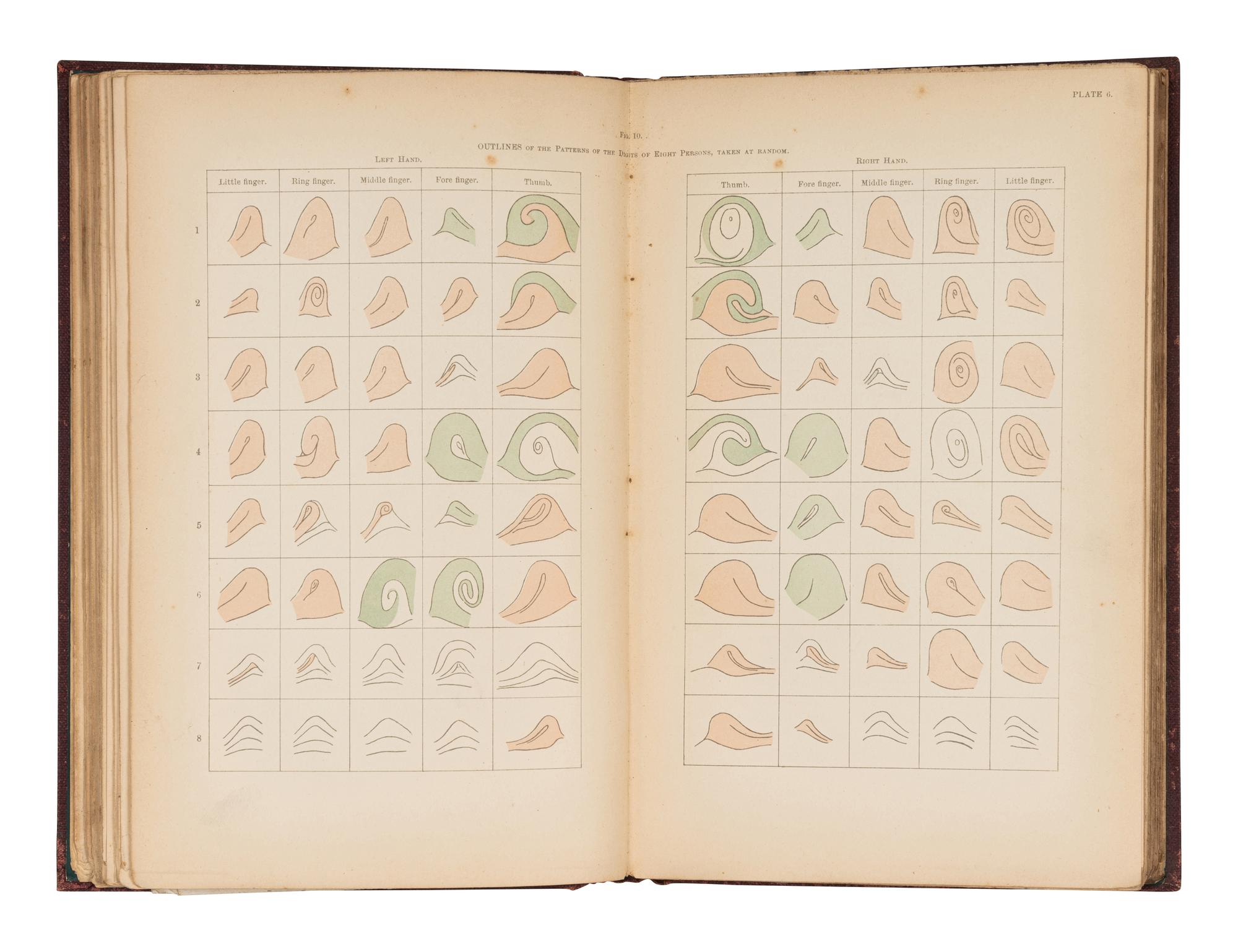 GALTON, Francis, Sir (1822-1911). Finger Prints. London and New York: Macmillan and Co., 1892.