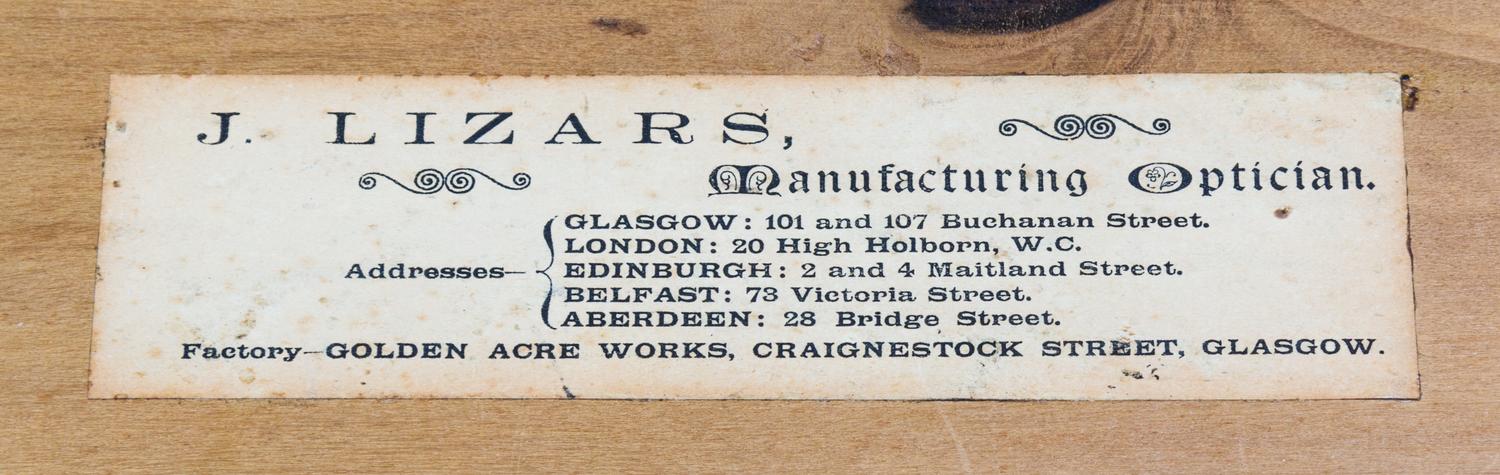 An Scottish Mahogany Cased Magic Lantern — J. LIZARS, GLASGOW, LATE 19TH CENTURY