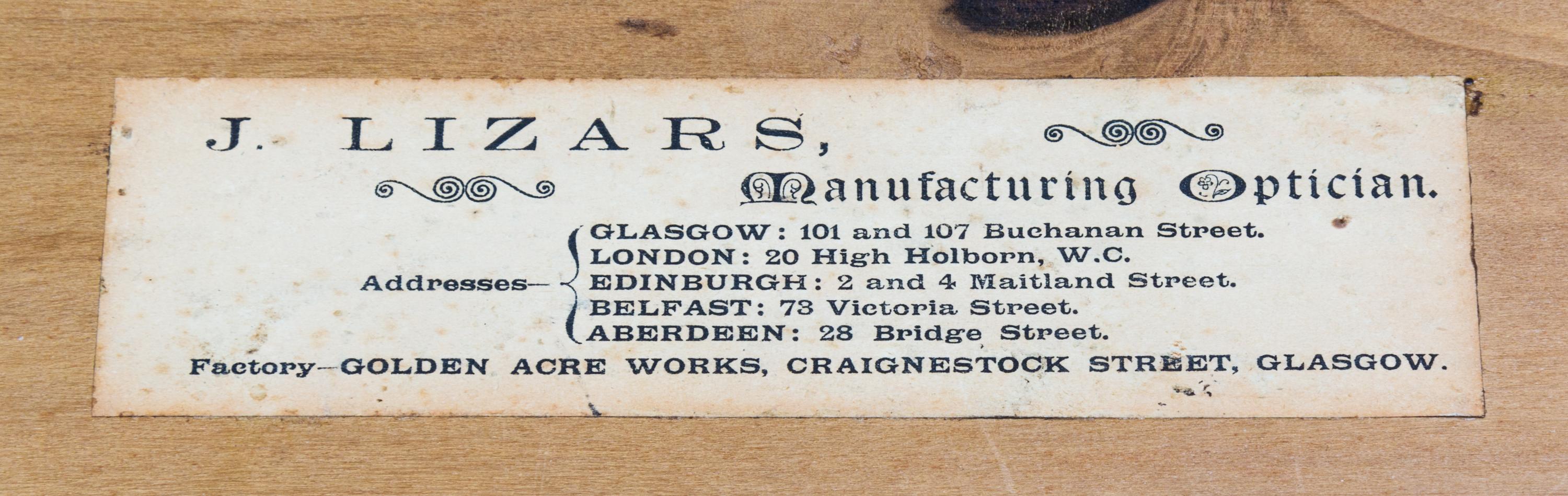 An Scottish Mahogany Cased Magic Lantern — J. LIZARS, GLASGOW, LATE 19TH CENTURY