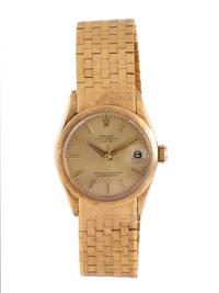 ROLEX, REF. 6624 18K YELLOW GOLD 'OYSTER PERPETUAL DATE' WRISTWATCH