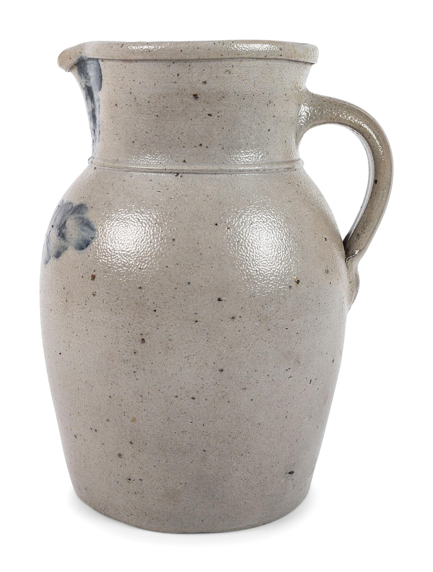A Cobalt Decorated Stoneware Pitcher