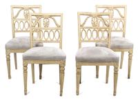 Four Louis XVI Style Painted Side Chairs Height 34 inches. — 19TH CENTURY
