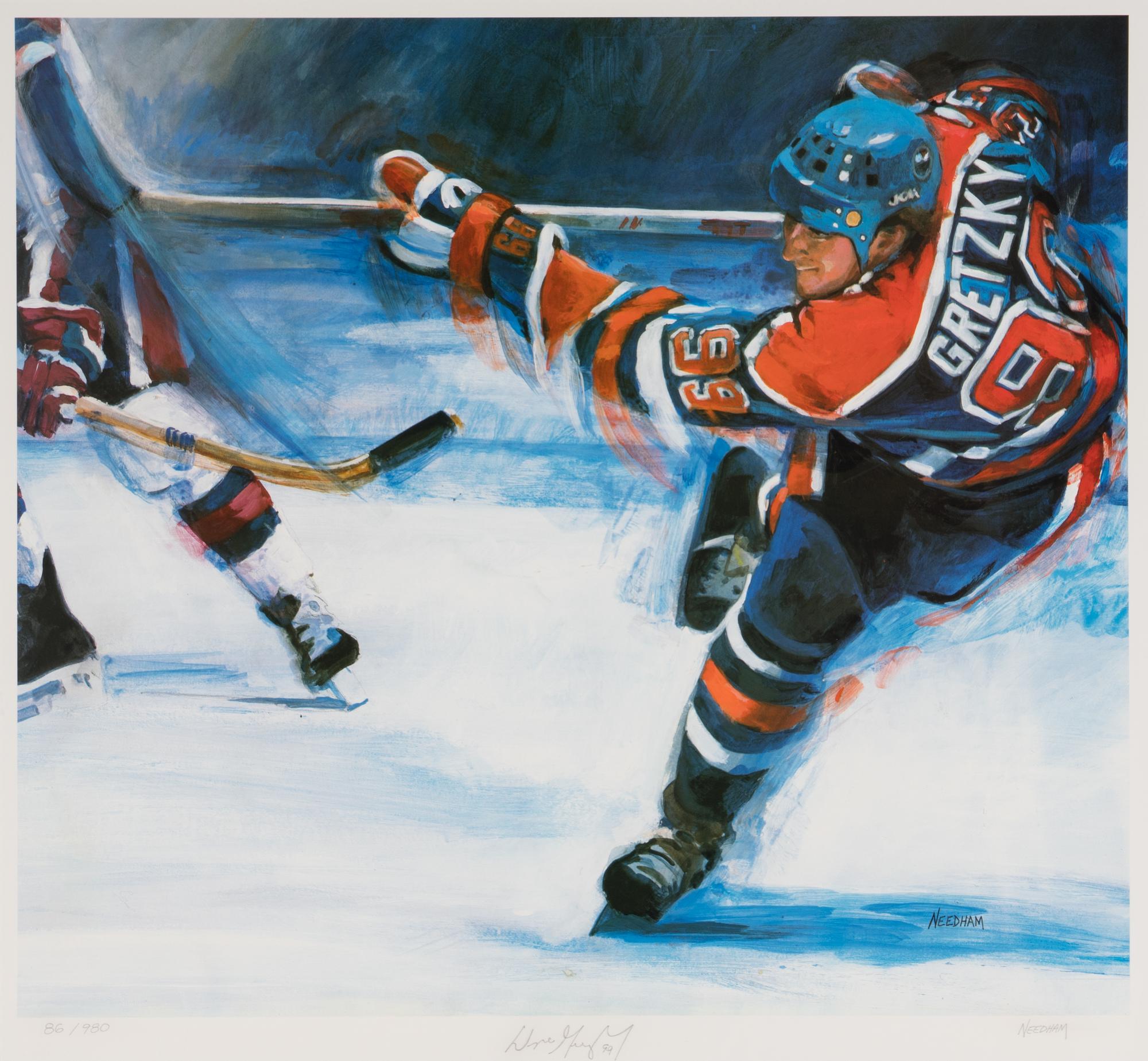 A Large Group of Hockey Hall of Fame Signed Artworks Including Wayne Gretzky and Mario Lemieux