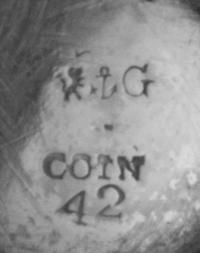 An American Coin Silver Salt, Gorham Mfg. Co., Providence, RI, 1855, having a Greek key decorated rim, the body worked with floral swag