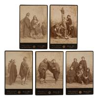 [SOUTH AMERICA]. MILET, Gustavo. 5 cabinet cards of Mapuche subjects. Traiguen, Chile, ca 1890.