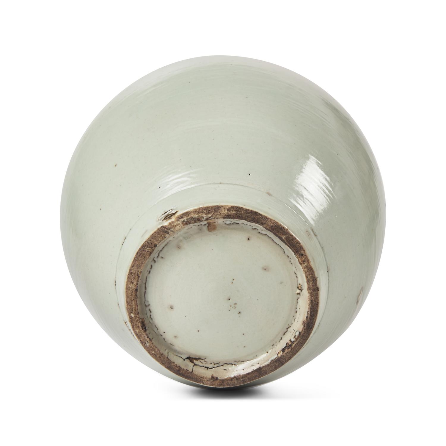 A Korean White Glazed Porcelain Tall-Neck Bottle Vase, Joseon Dynasty, 18th Century