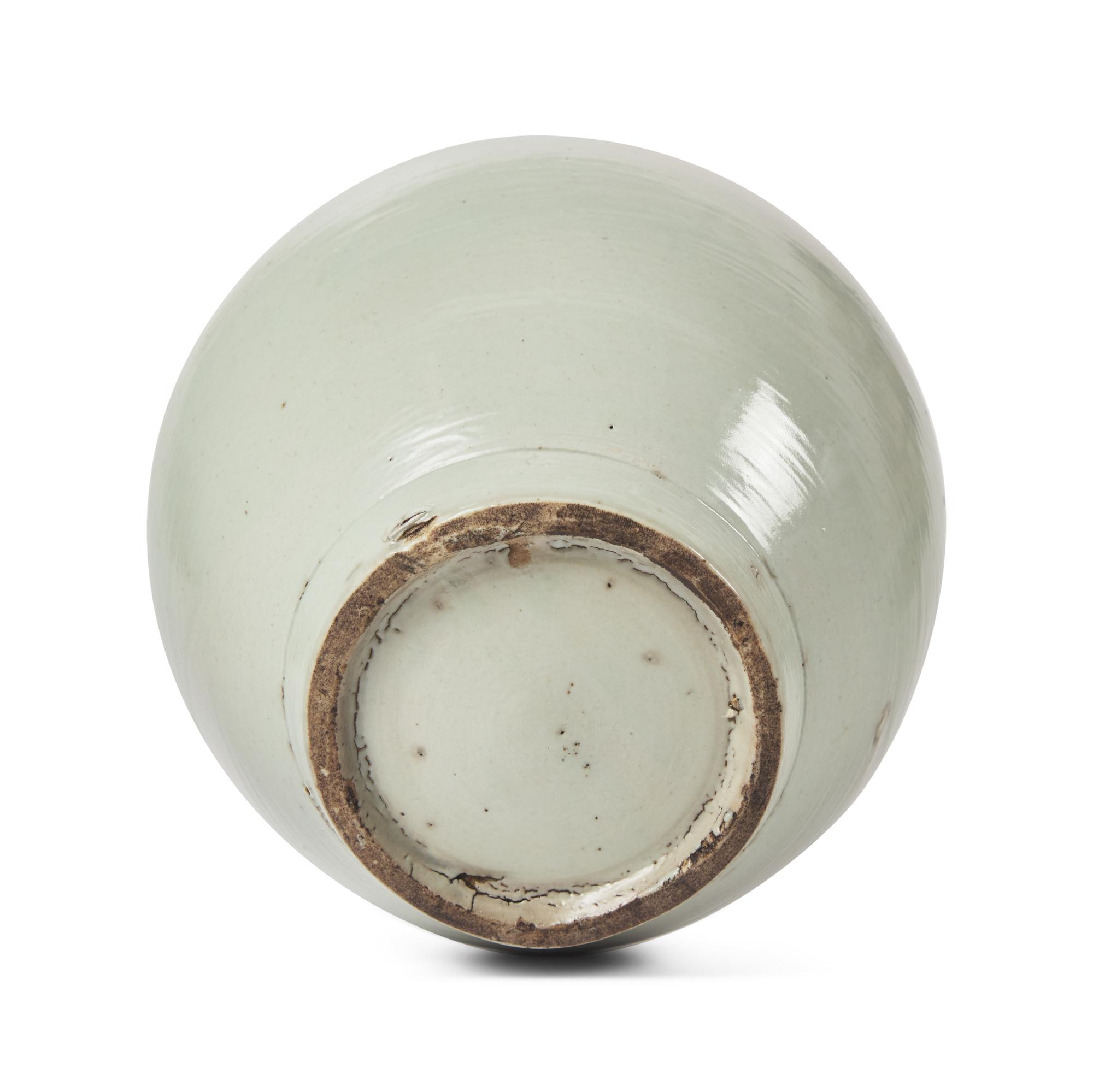 A Korean White Glazed Porcelain Tall-Neck Bottle Vase, Joseon Dynasty, 18th Century