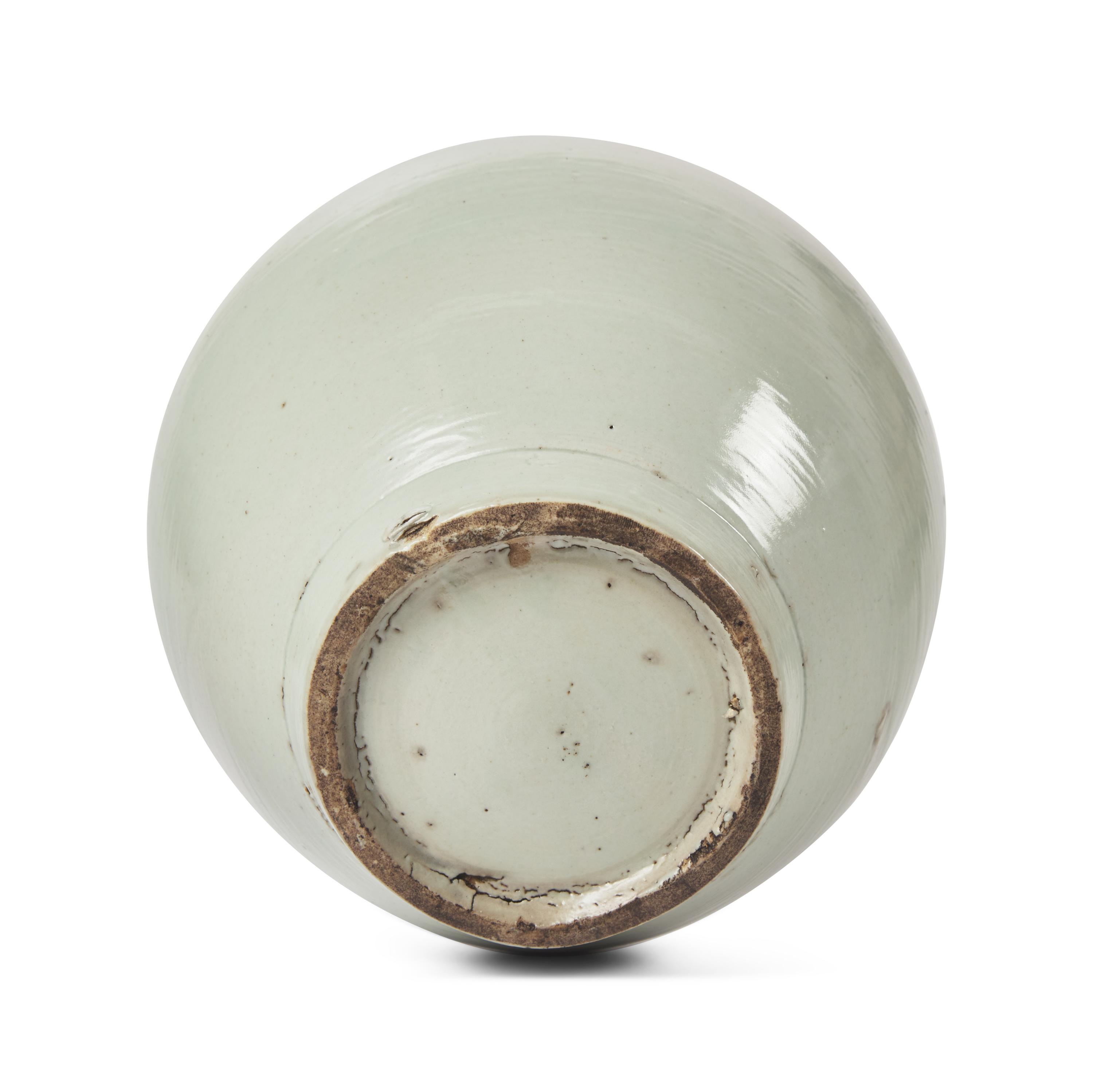 A Korean White Glazed Porcelain Tall-Neck Bottle Vase, Joseon Dynasty, 18th Century