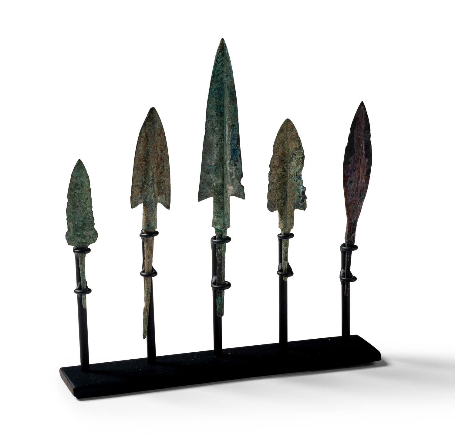 Five Near Eastern Bronze Arrowheads