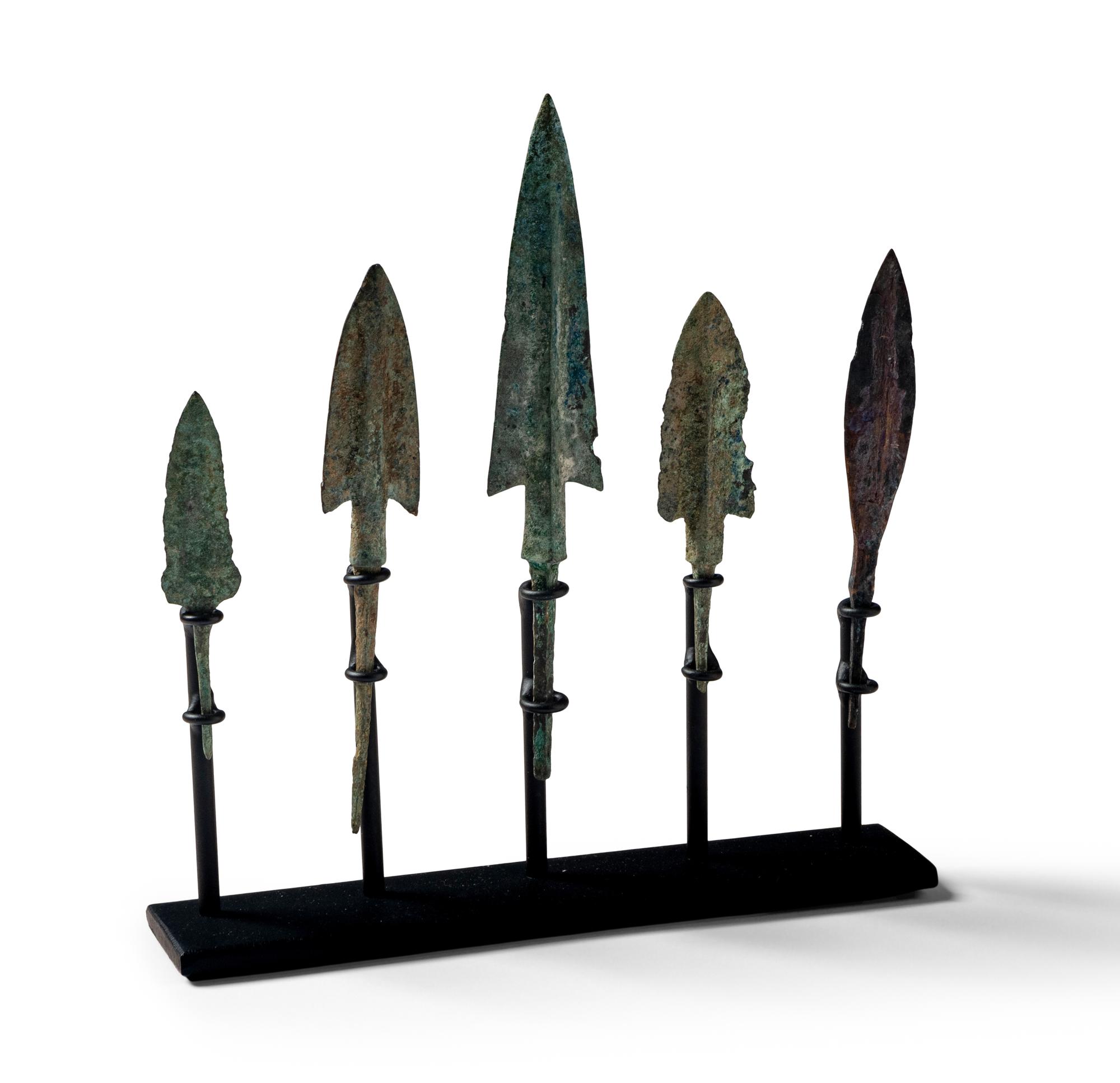 Five Near Eastern Bronze Arrowheads