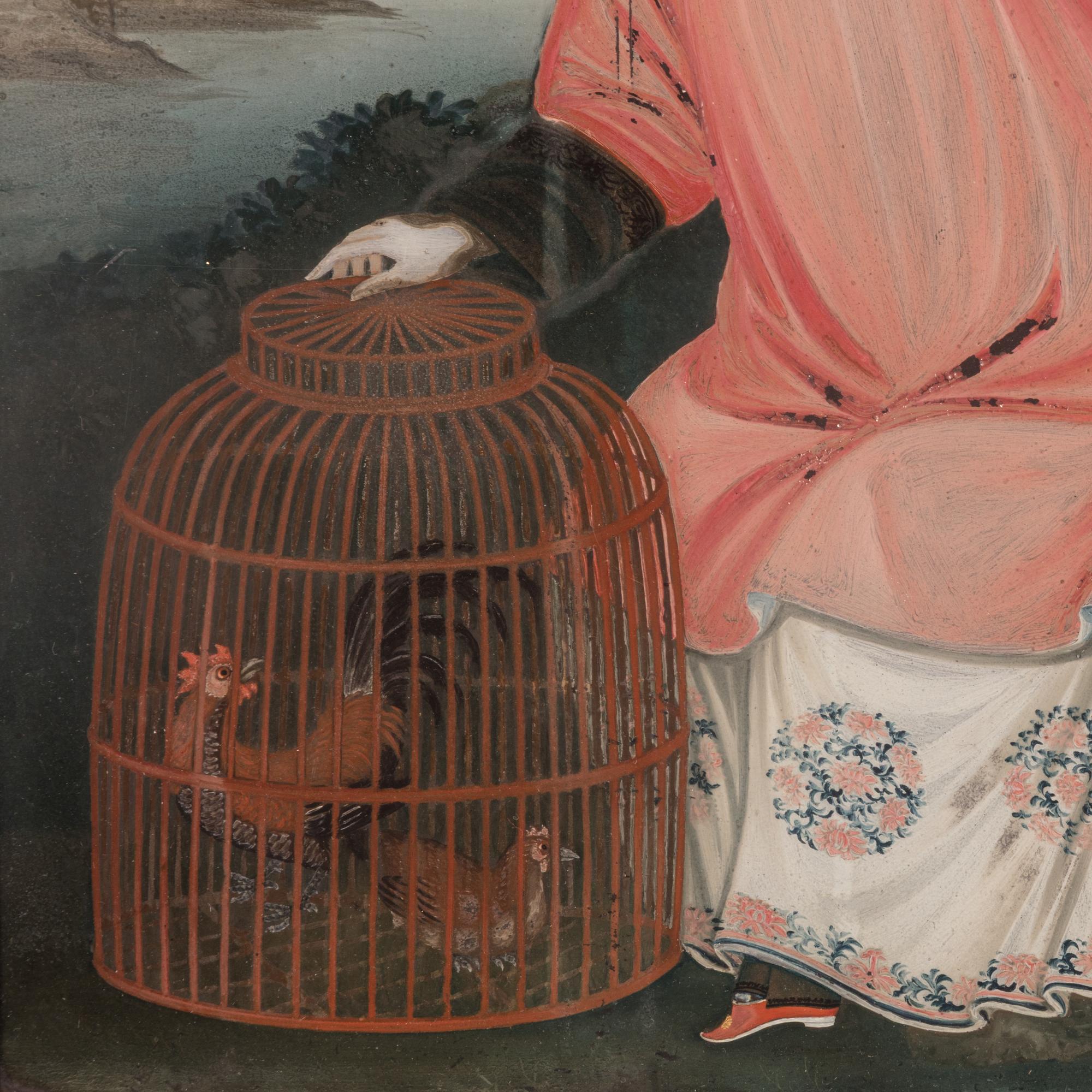 A Chinese Export Reverse Glass Painting, 19th Century — 清晚期 外銷鏡面玻璃畫