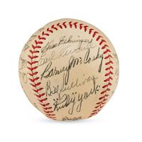 A 1940 Detroit Tigers Team Signed Autograph Baseball Featuring Hank Greenberg (JSA Letter of Authenticity),