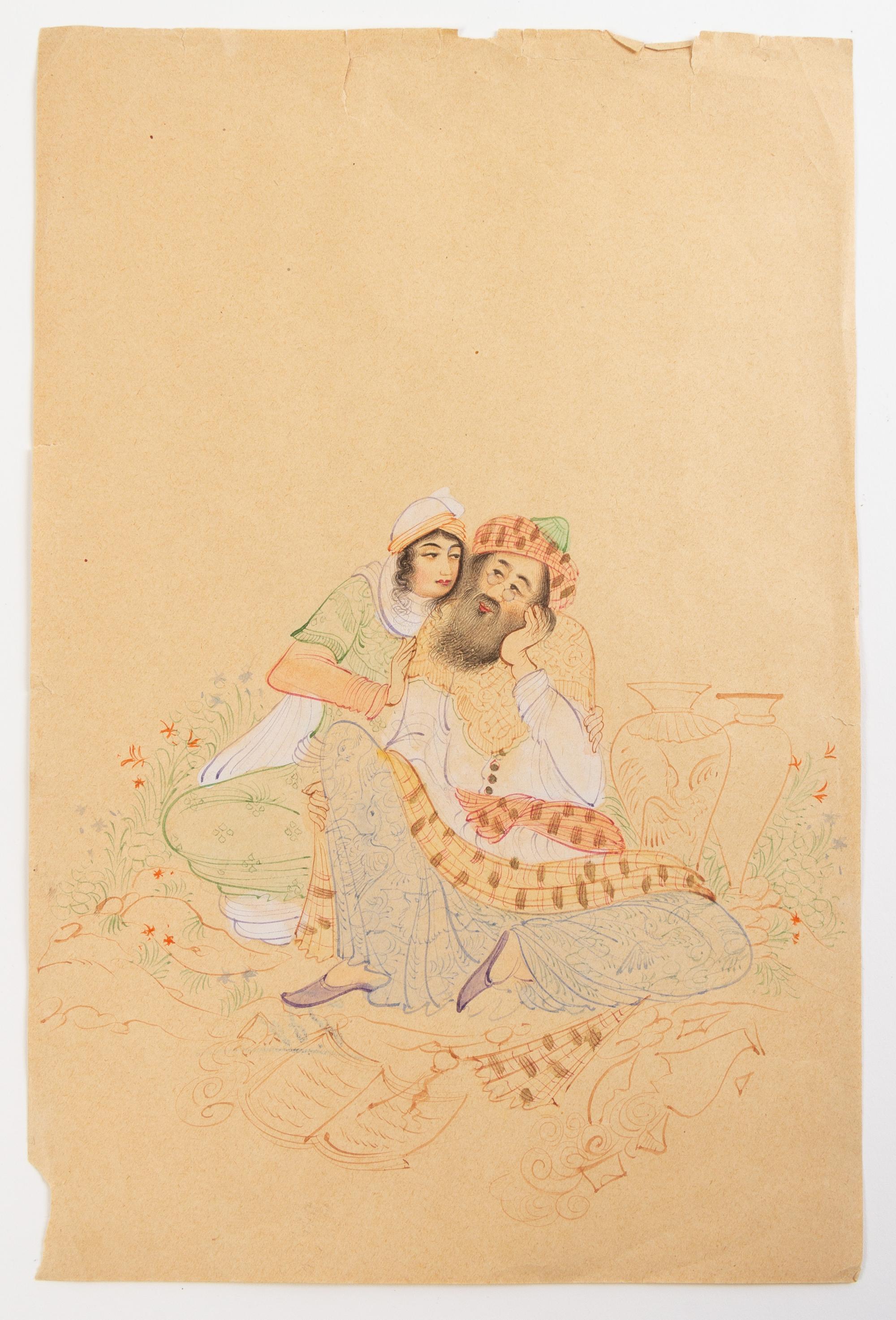 A Group of Persian Paintings on Paper various sizes.
