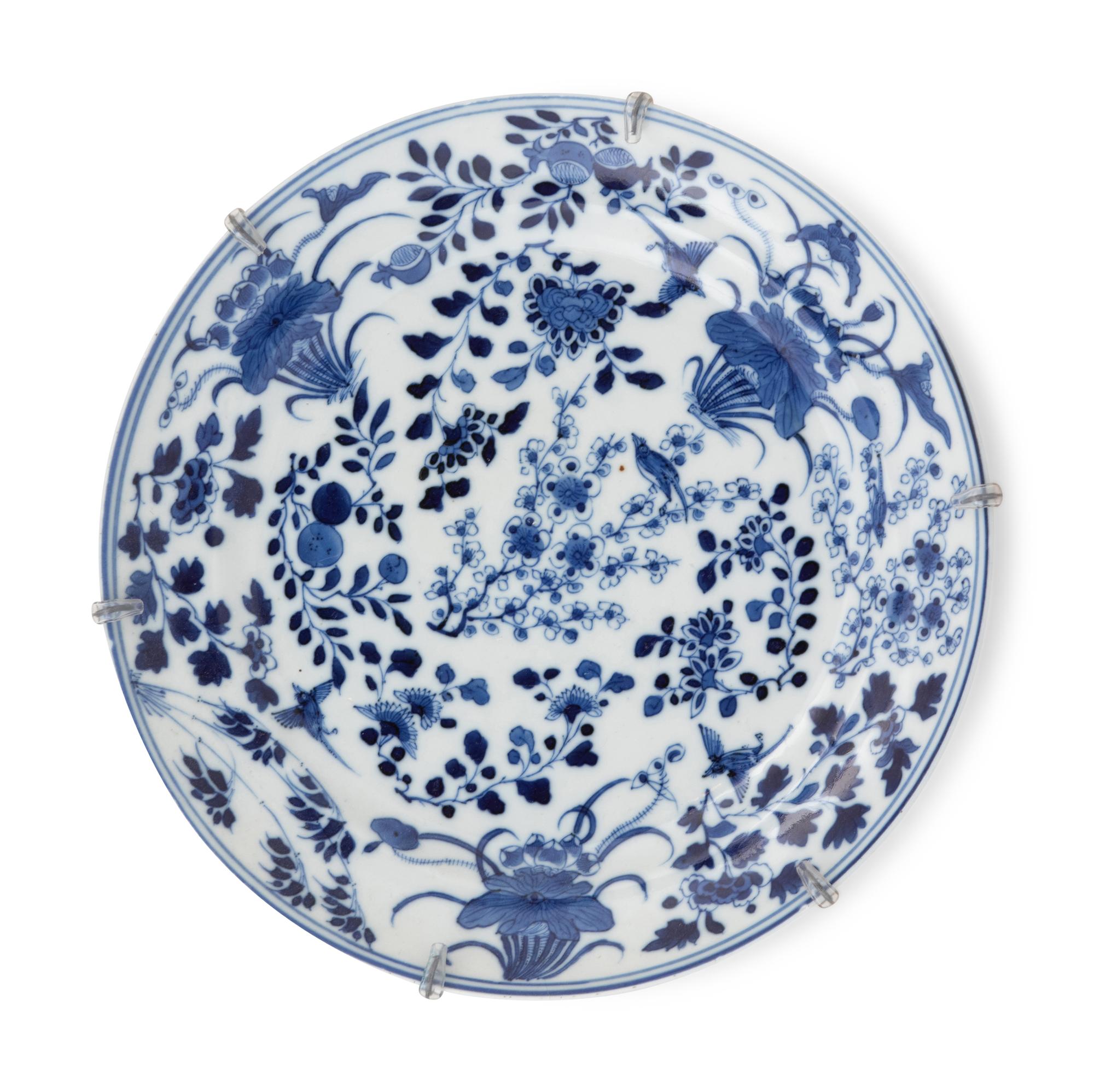 Three Chinese Blue and White Porcelain Plates
